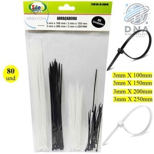ABRAÇADEIRA DE NYLON MISTA C/ 80 PEÇAS (ID-5884B) AJ