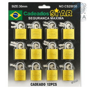 CADEADO CARTELA 38,38,38 MM COM 12 UN NIK